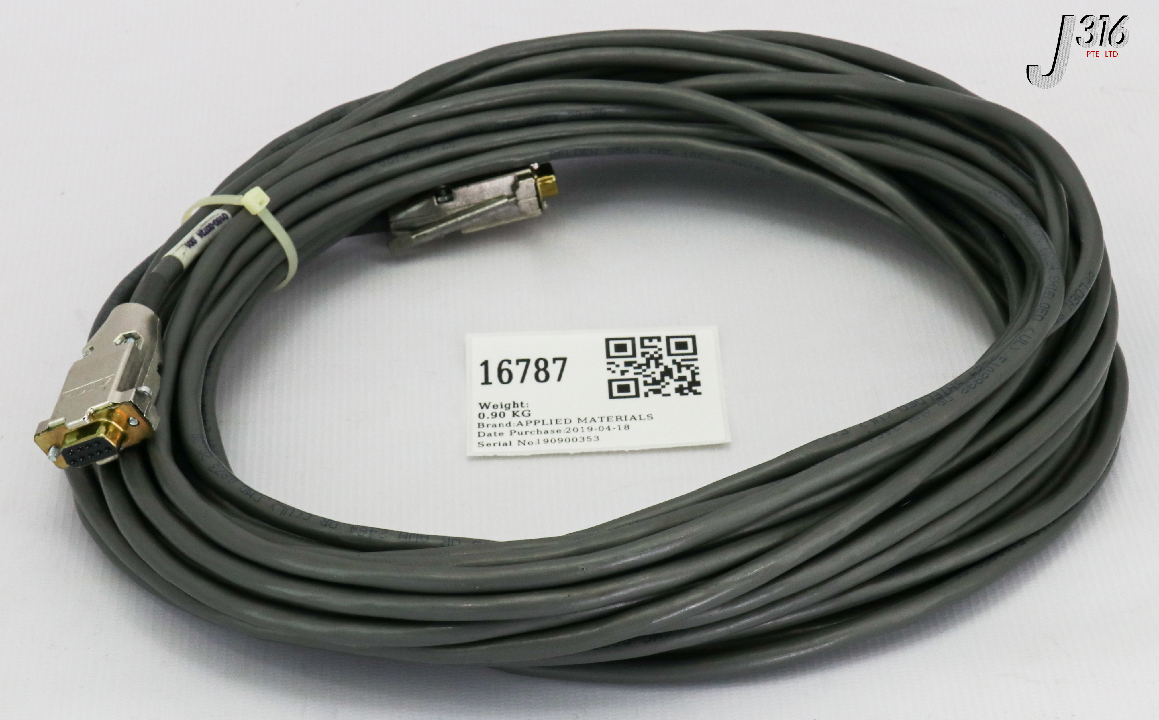 2️⃣ 16787 APPLIED MATERIALS CABLE ASSY, NULL MODEM, 9PIN-9PIN 0150
